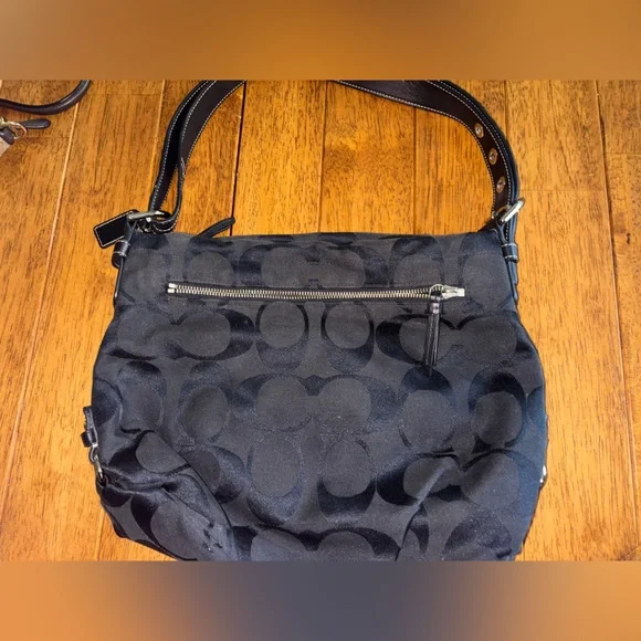 Coach Black Patterned Shoulder Bag - Picture 1 of 3